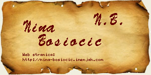 Nina Bosiočić vizit kartica